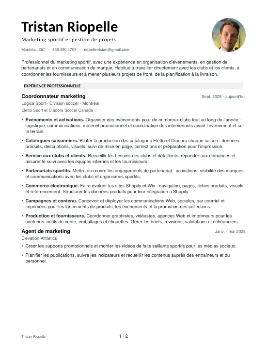 CV français
