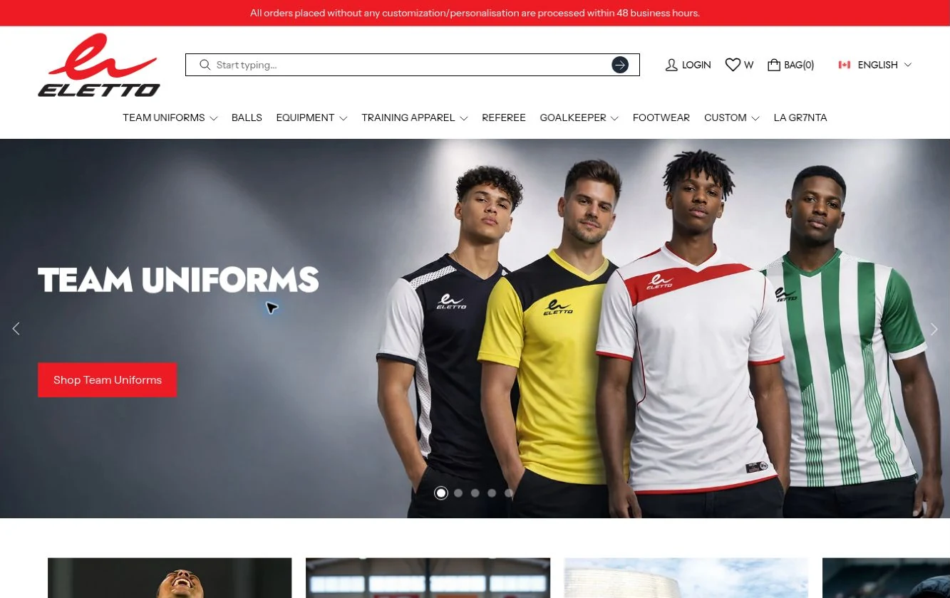 Eletto Sport — homepage